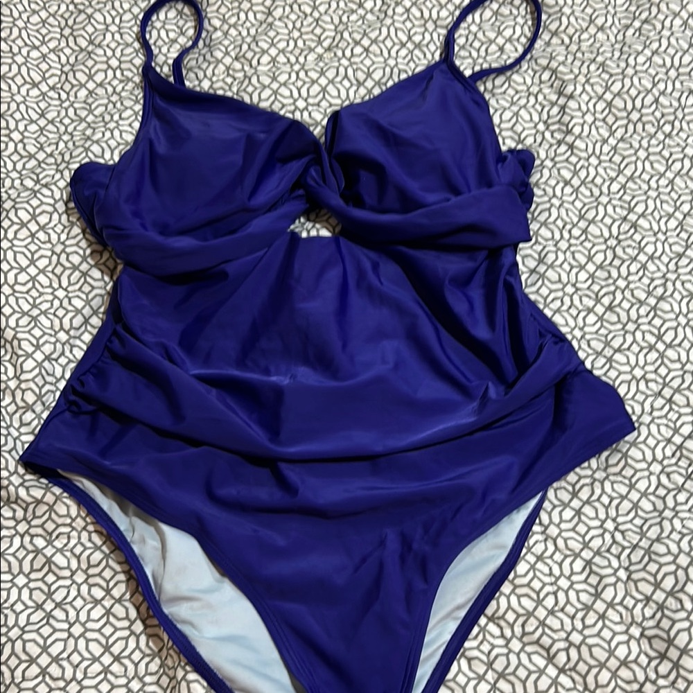 🔥Elegant Blue One-Piece Swimsuit